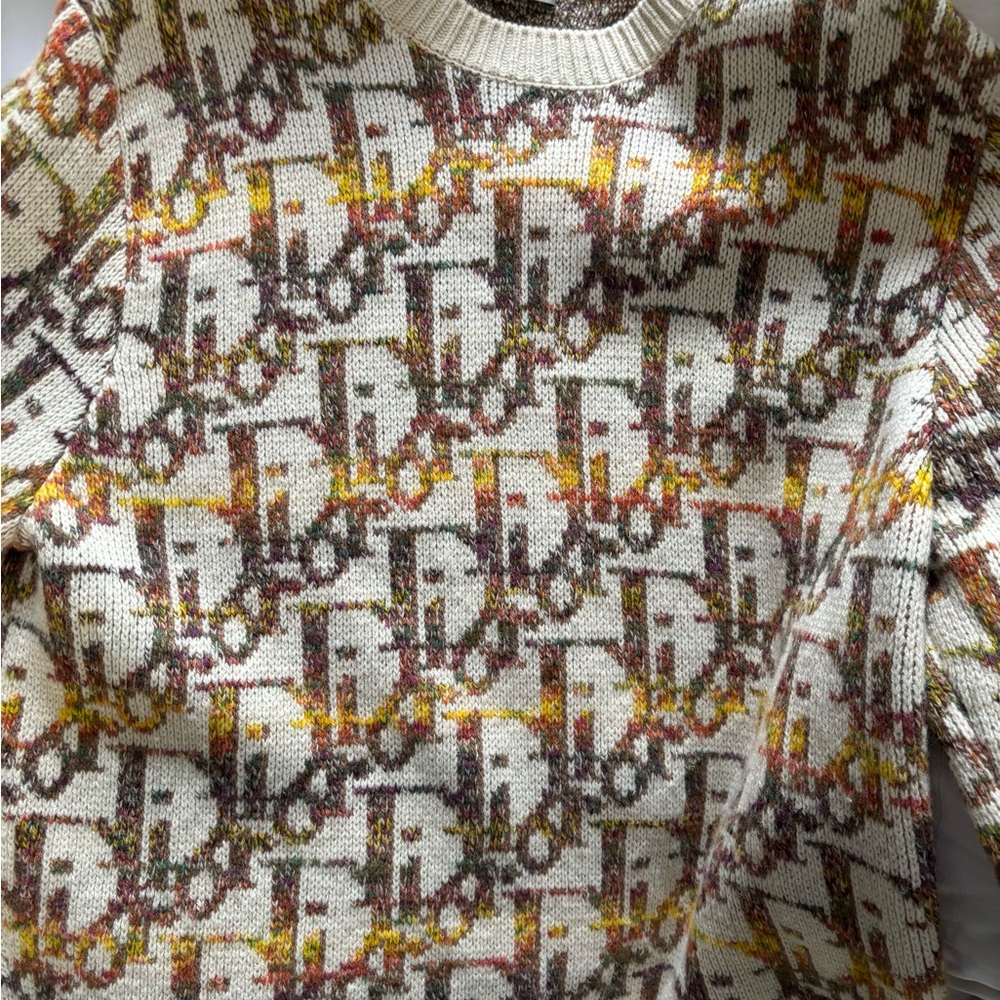 Dior Cream and Multicolor Knit Sweater